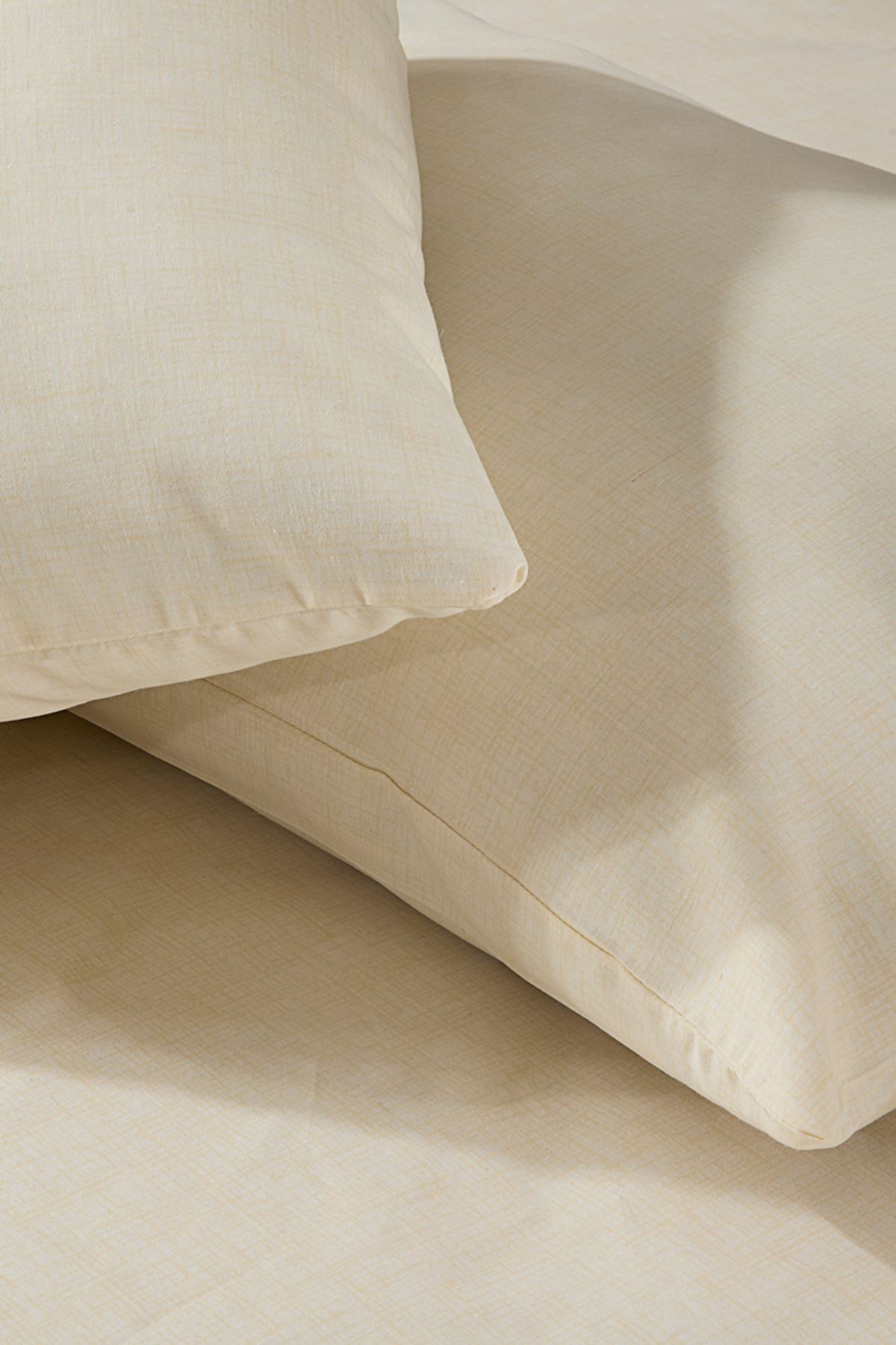 Tekstilla Rosa Lastikli Fitted Krem Renk 2 Adet Yastık Kılıflı Çarşaf Seti