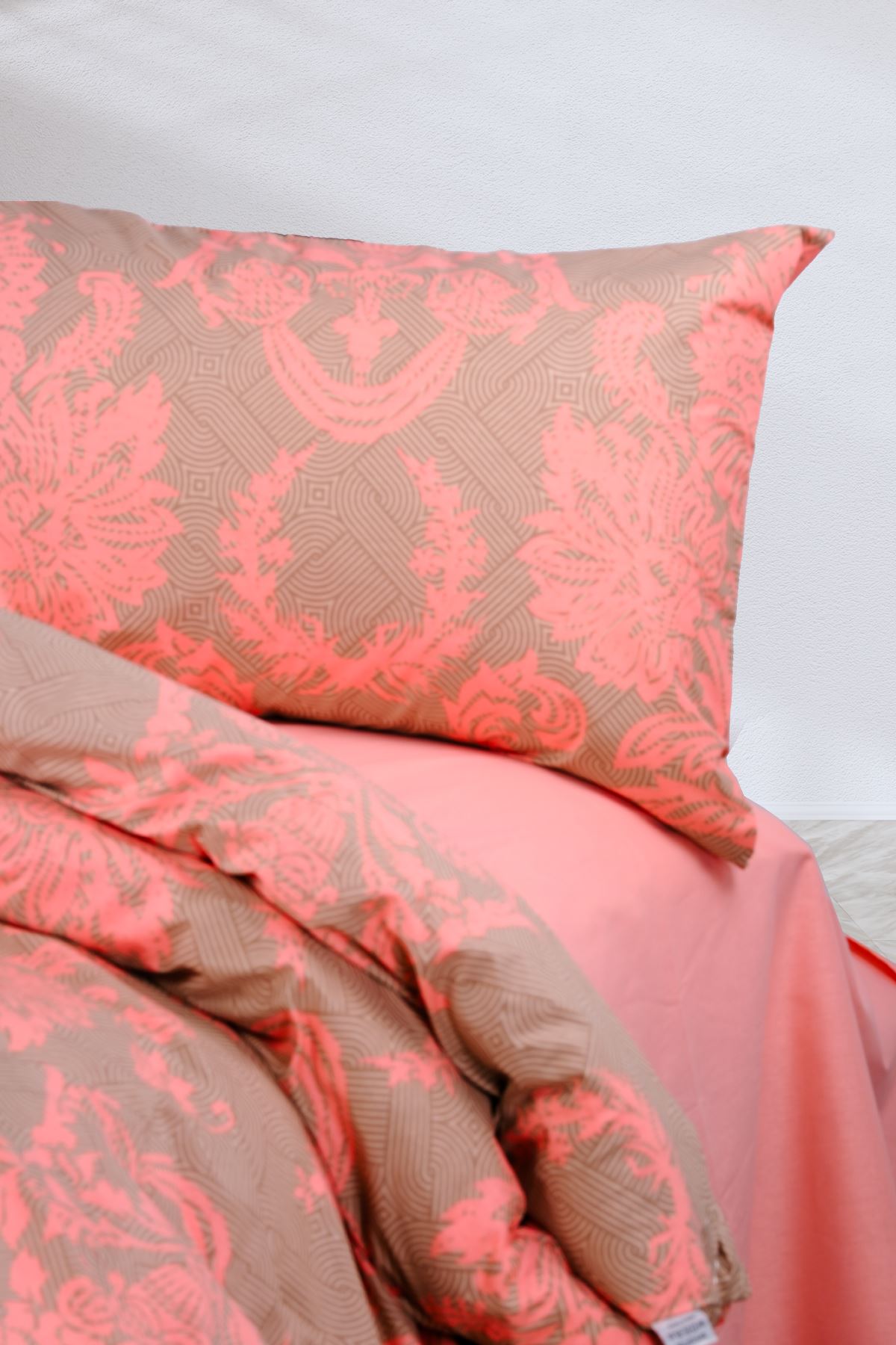 Aytunç Firuze %100 Pamuklu Çift Kişilik Lastikli (Fitted) Nevresim Takımı 200x220 cm