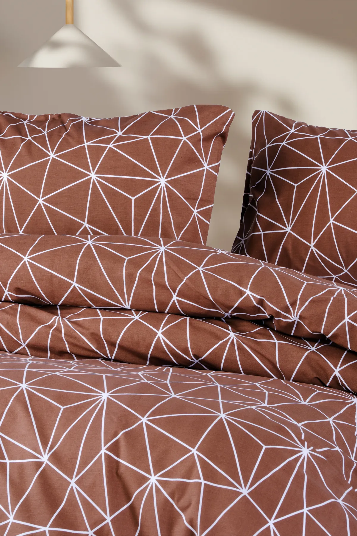 Aytunç Mavera %100 Pamuklu Tek Kişilik Nevresim Takımı Kahve160x220 cm