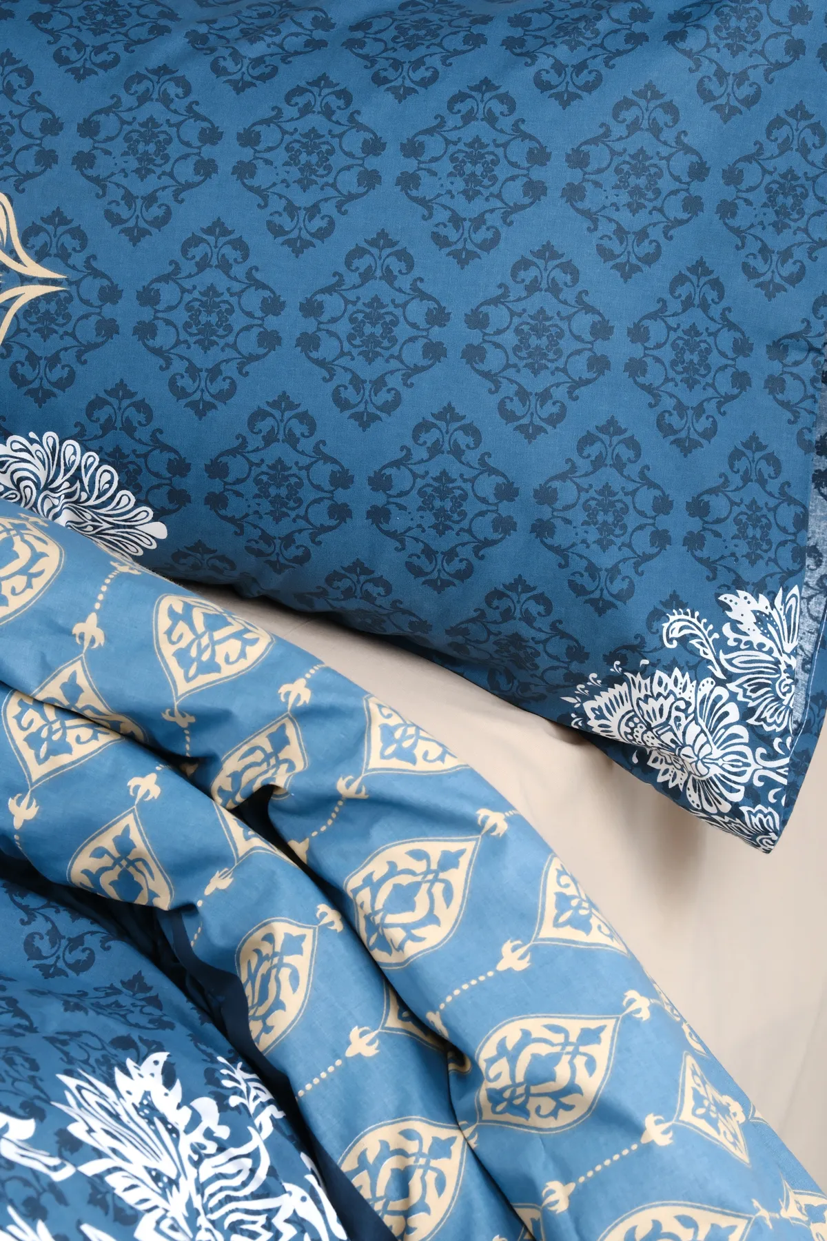 Aytunç Sultan %100 Pamuklu  (Çarşafsız) Tek Kişilik Nevresim Seti Lacivert 160x220 cm