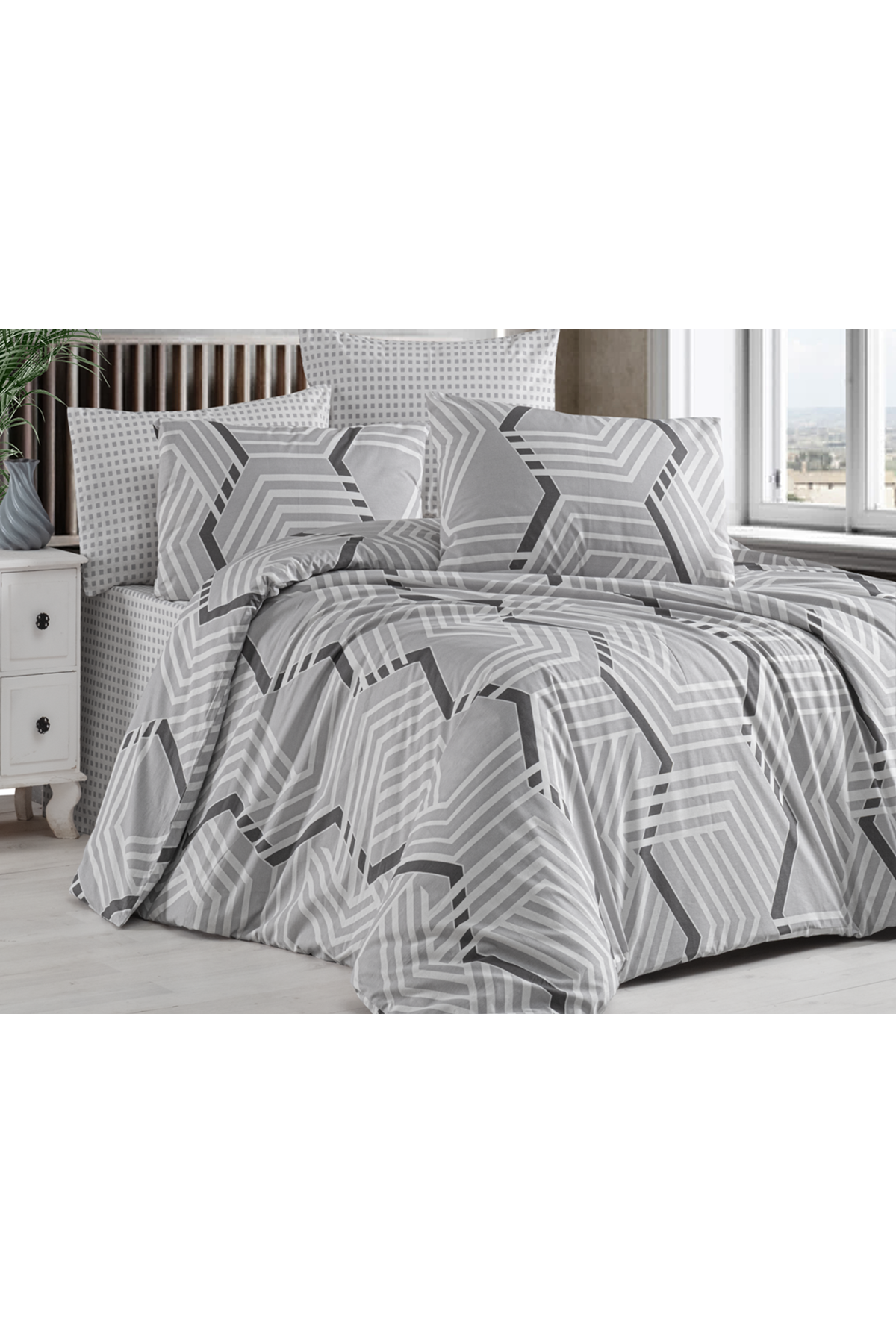 Mila %100 Pamuklu Tek Kişilik Lastikli (Fitted) Nevresim Takımı 160x220 cm