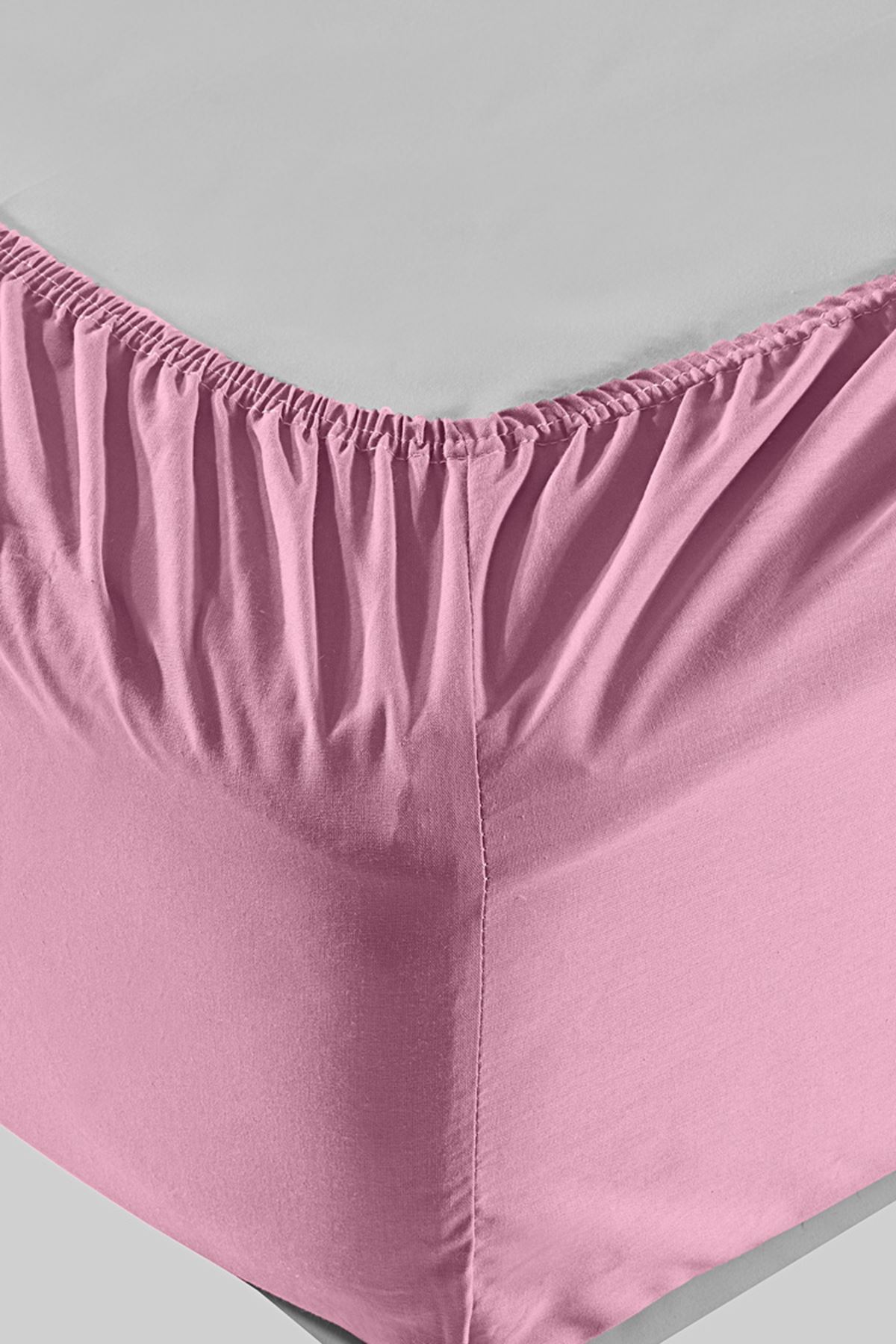 Aytunç Lisa Lastikli Fitted Pembe Renk Tek Kişilik Yastıklı Çarşaf Seti