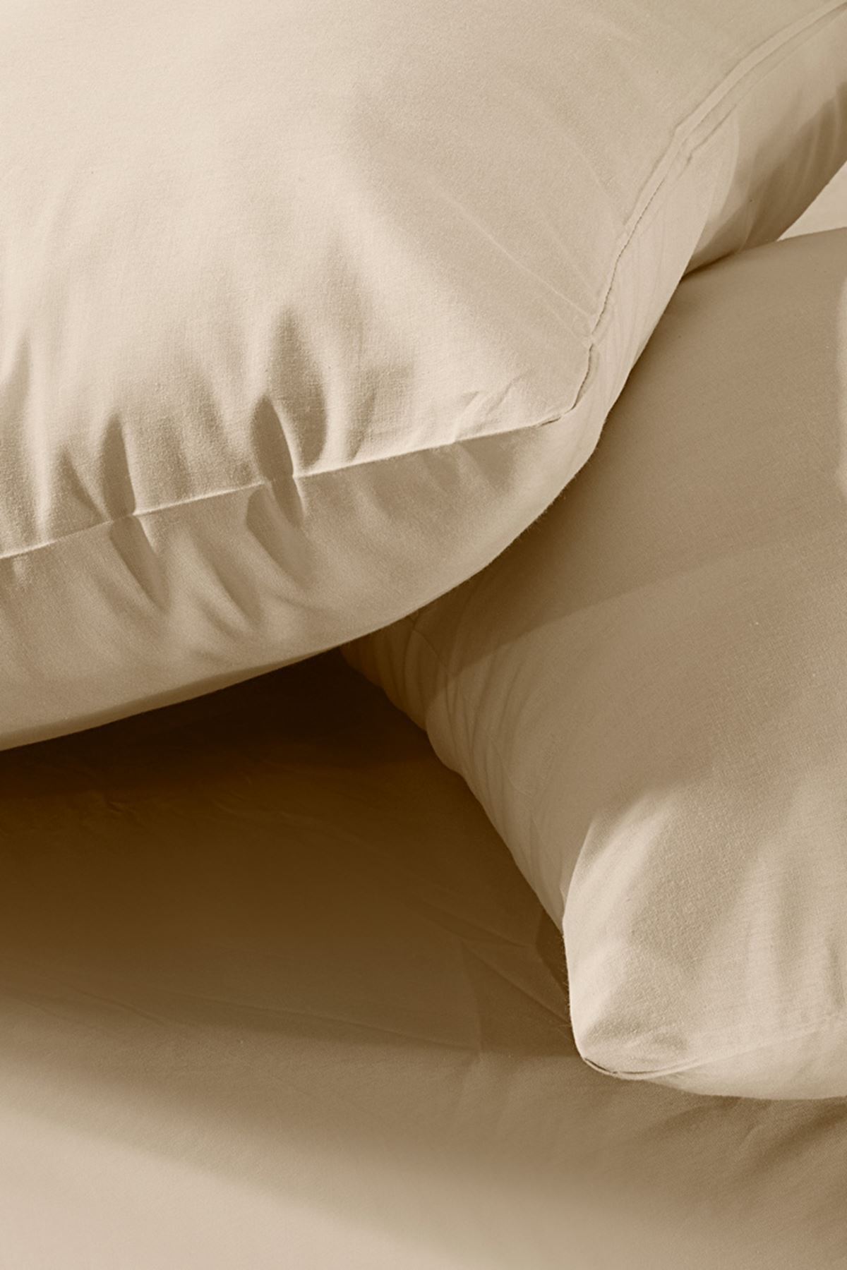 Aytunç Lisa Lastikli Fitted Sütlü Kahve Renk Çift Kişilik Yastıklı Çarşaf Seti