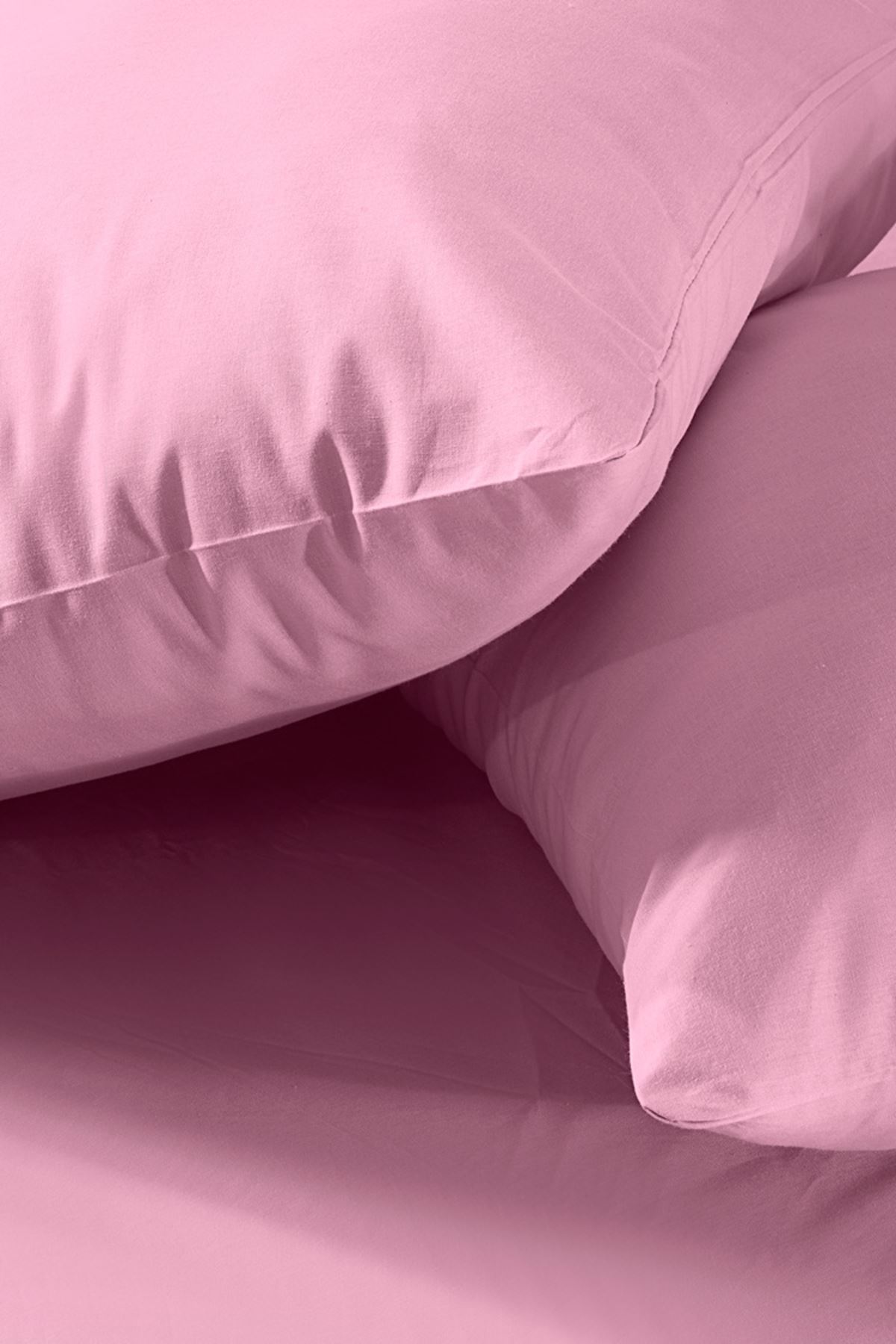 Aytunç Lisa Lastikli Fitted Pembe Renk Çift Kişilik Yastıklı Çarşaf Seti