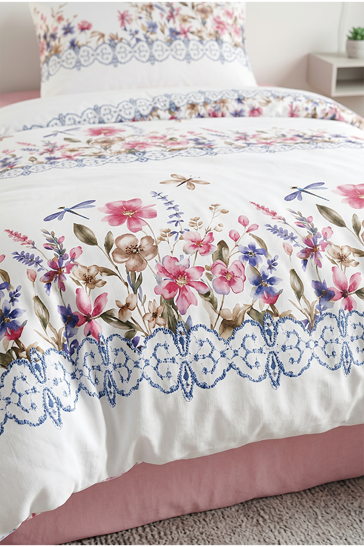 Aytunç Alya %100 Pamuklu Tek Kişilik Lastikli (Fitted) Nevresim Takımı 160x220