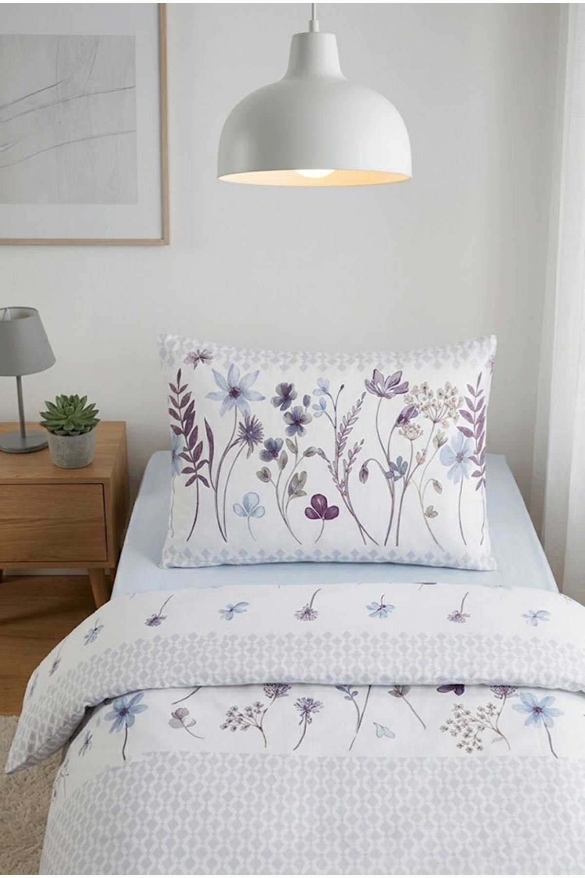 Aytunç Alara %100 Pamuklu Tek Kişilik Lastikli (Fitted) Nevresim Takımı 160x220