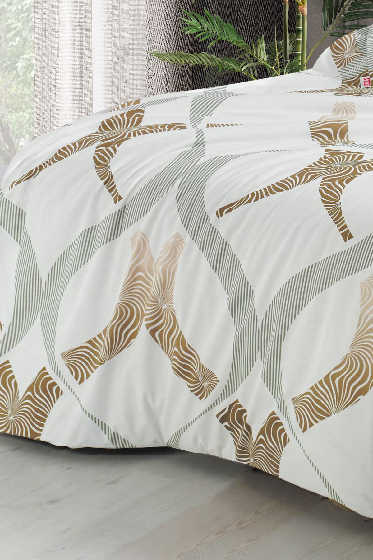 Aytunç Melis %100 Pamuklu Çift Kişilik Lastikli (Fitted) Nevresim Takımı 200x220 cm