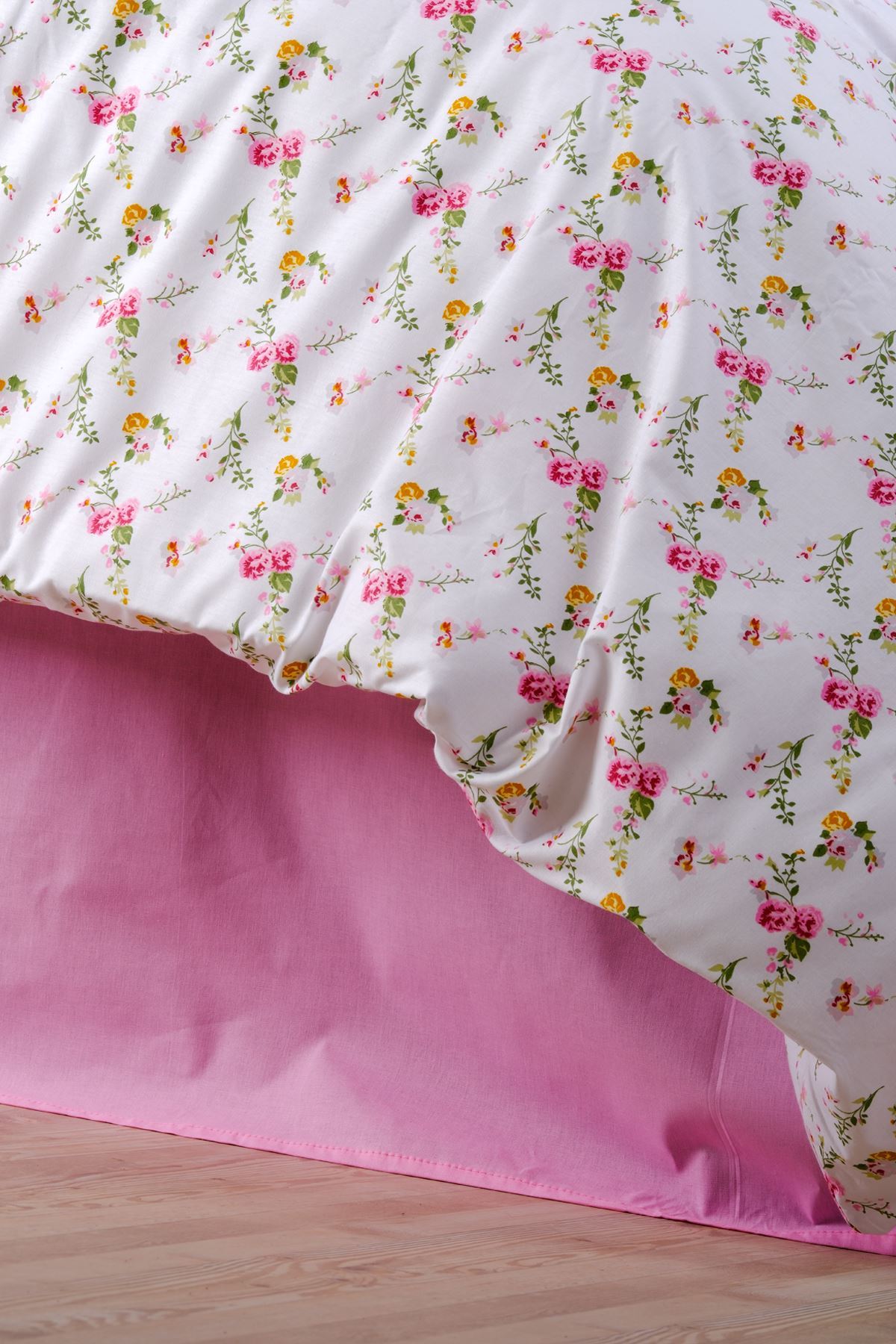 Aytunç Çiçek %100 Pamuklu Tek Kişilik Lastikli (Fitted) Nevresim Takımı 160x220 cm