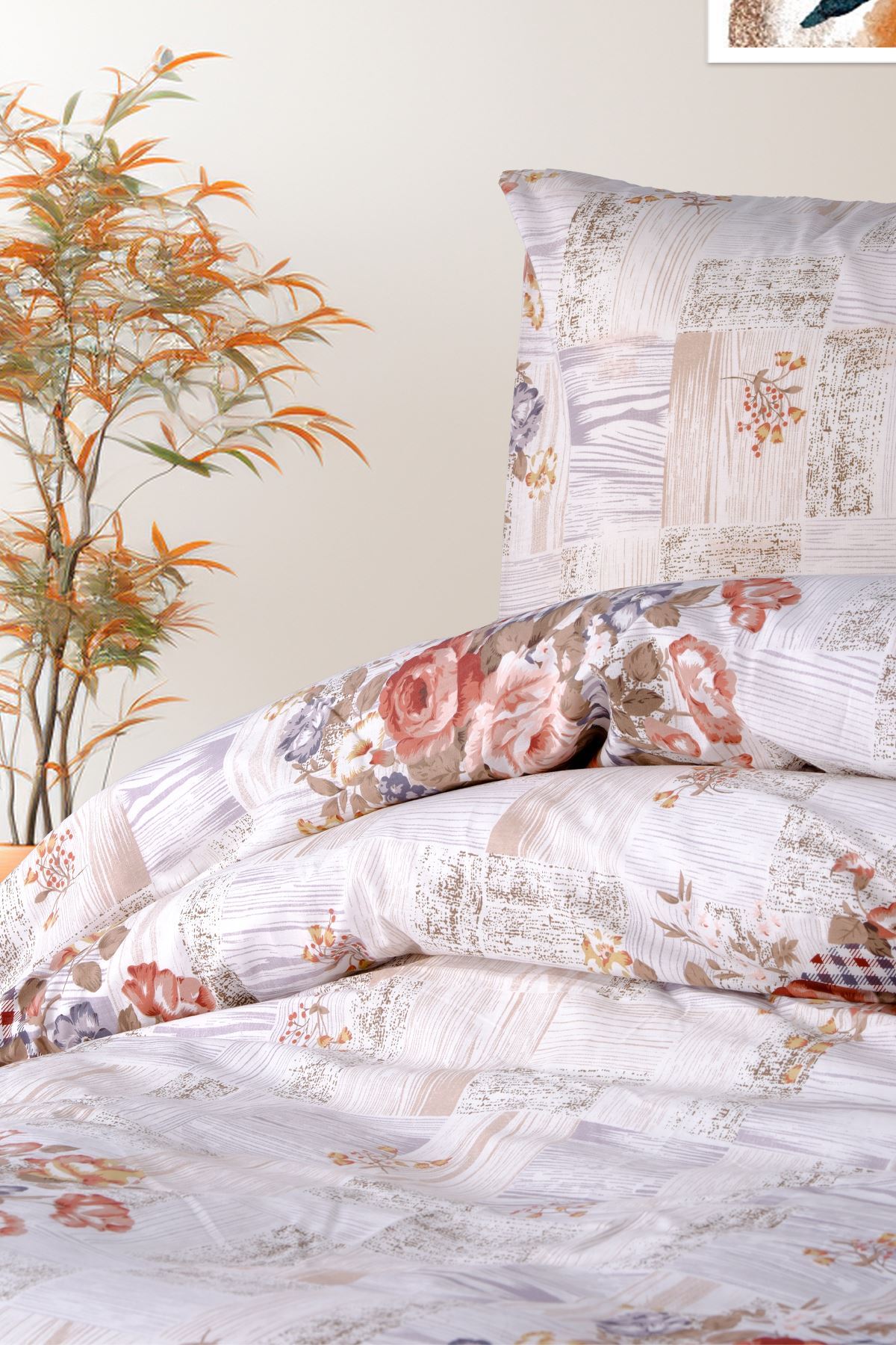 Aytunç Manolya %100 Pamuklu Tek Kişilik Lastikli (Fitted) Nevresim Takımı 160x220 cm