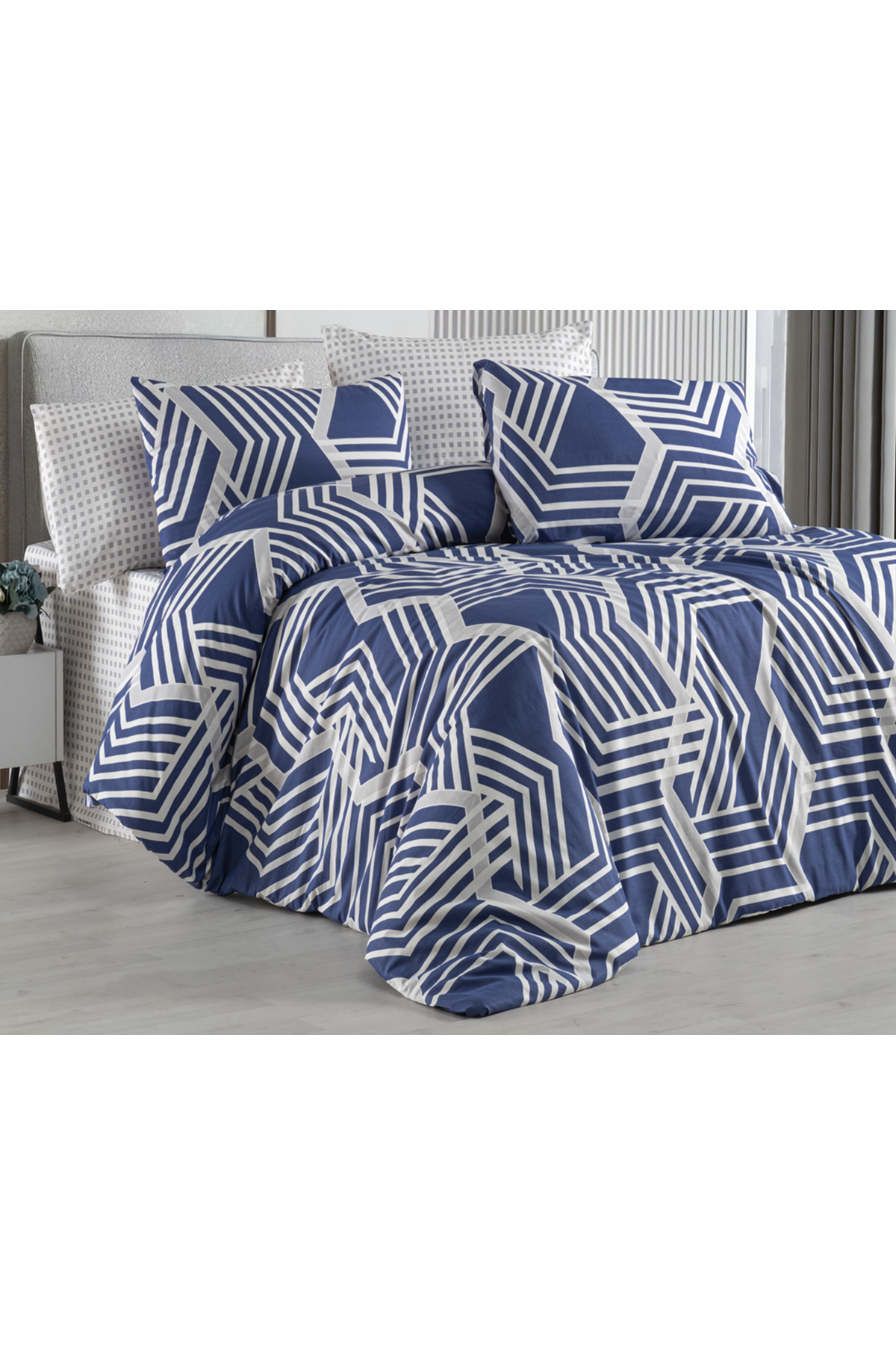 Lale %100 Pamuklu Çift Kişilik Lastikli (Fitted) Nevresim Takımı  200x220 cm