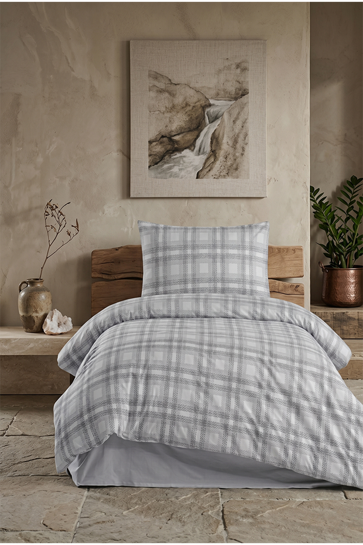 Elvin %100 Pamuklu Tek Kişilik Lastikli (Fitted) Nevresim Takımı 160x220 cm