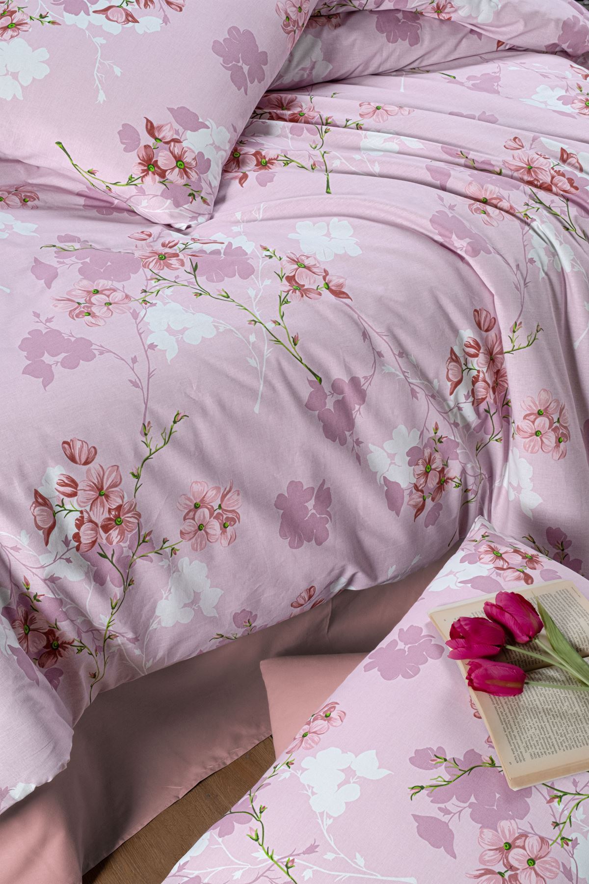 Aytunç Yağmur %100 Pamuklu Tek Kişilik Lastikli (Fitted) Nevresim Takımı 160x220 cm