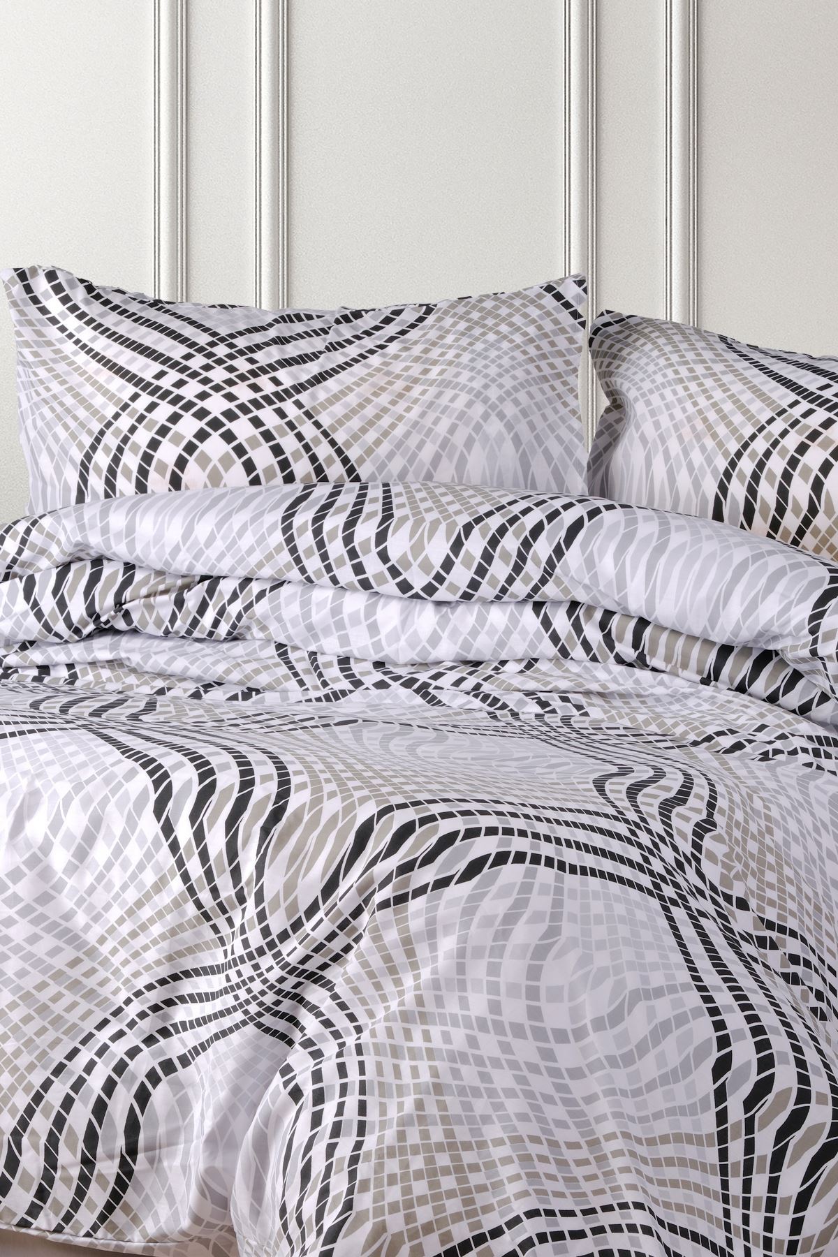 Aytunç Deniz %100 Pamuklu Çift Kişilik Lastikli (Fitted) Nevresim Takımı 200x220 cm
