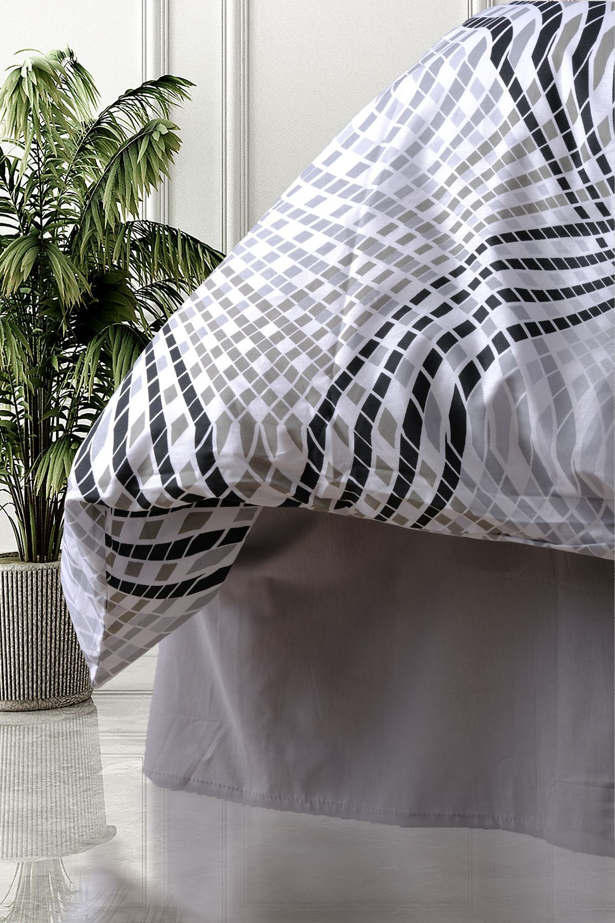 Aytunç Deniz %100 Pamuklu Çift Kişilik Lastikli (Fitted) Nevresim Takımı 200x220 cm