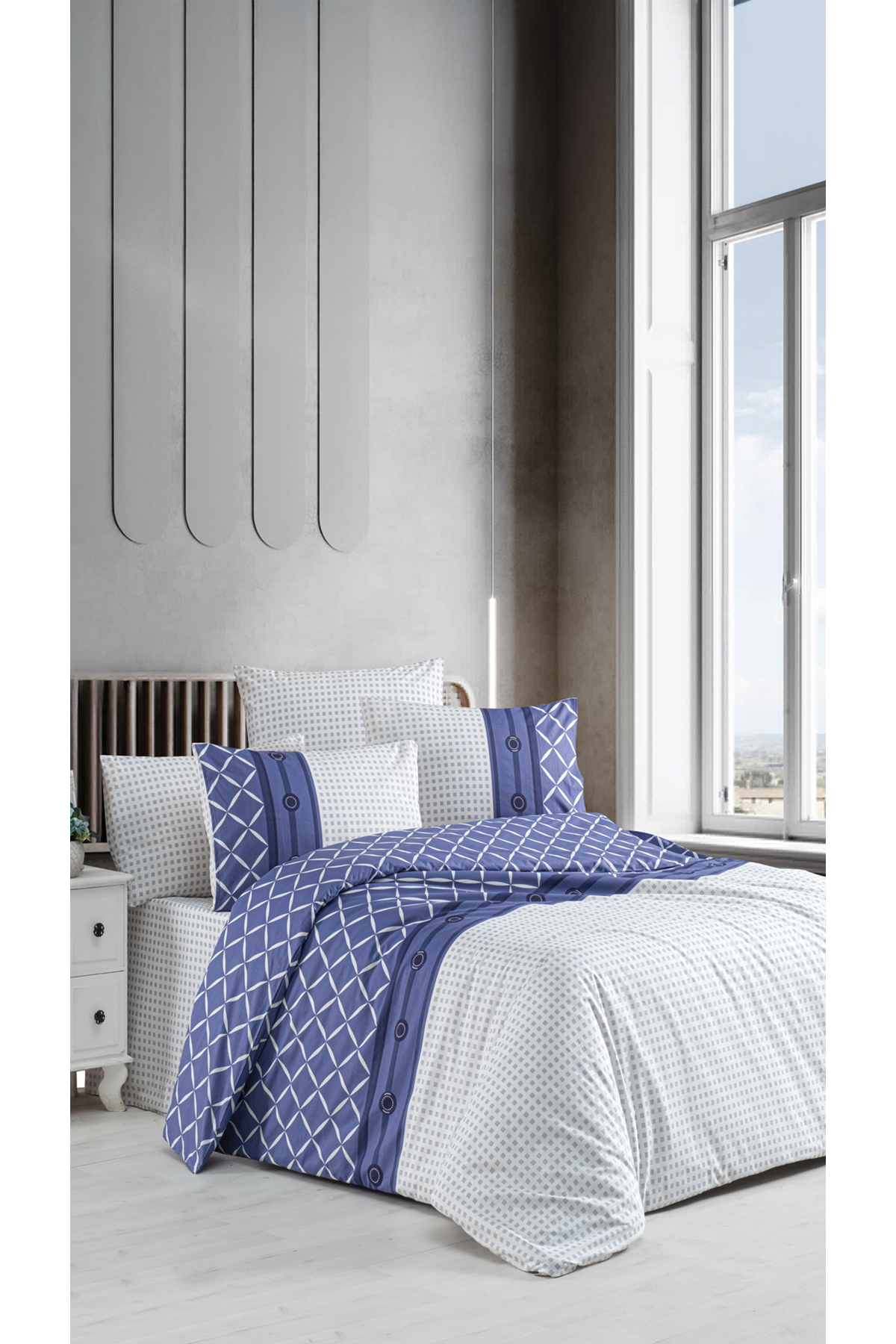 Lina %100 Pamuklu Tek Kişilik Lastikli (Fitted) Nevresim Takımı 160x220 cm