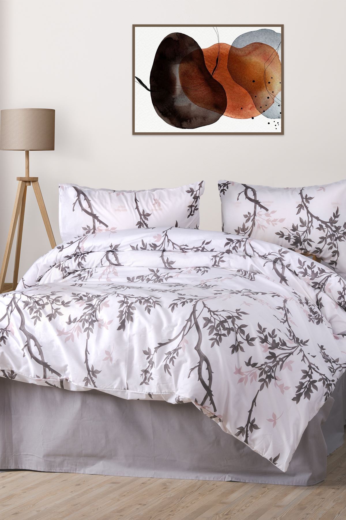 Aytunç Yeliz %100 Pamuklu Çift Kişilik Lastikli (Fitted) Nevresim Takımı 200x220 cm