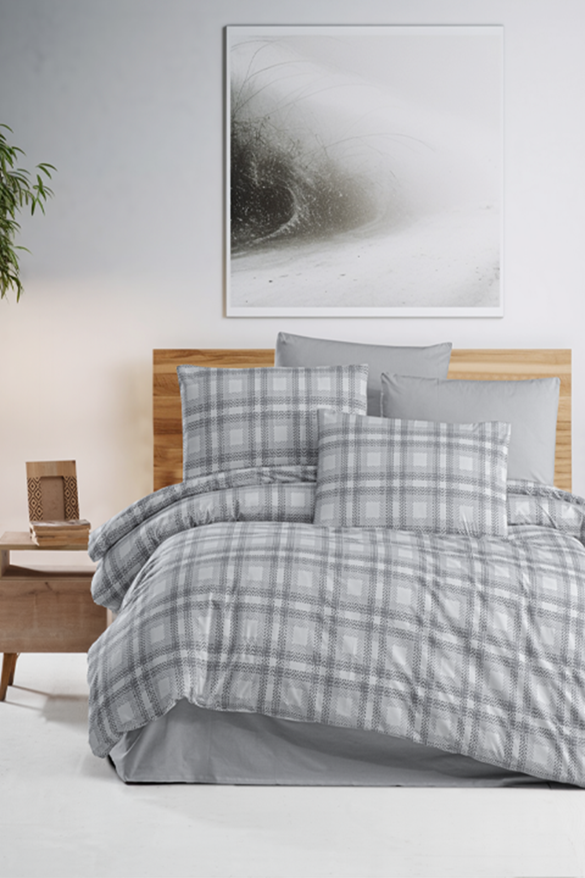 Elvin %100 Pamuklu Çift Kişilik Lastikli (Fitted) Nevresim Takımı 200x220 cm