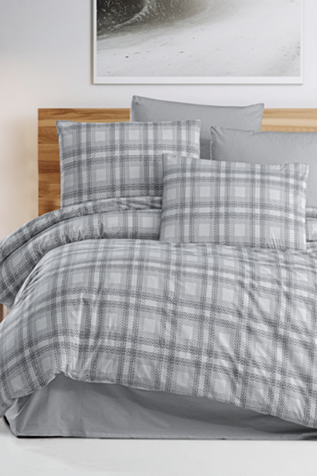 Elvin %100 Pamuklu Çift Kişilik Lastikli (Fitted) Nevresim Takımı 200x220 cm