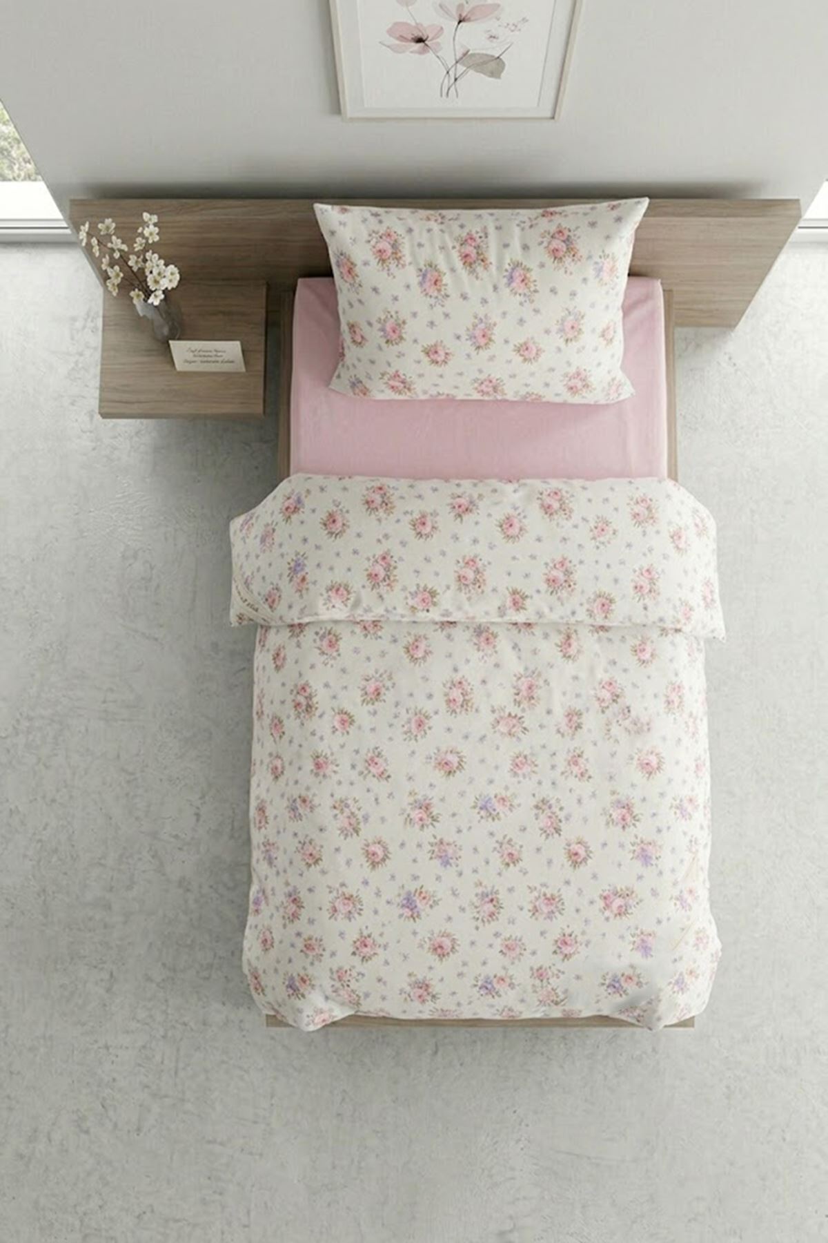 Aytunç Ece %100 Pamuklu Tek Kişilik Lastikli (Fitted) Nevresim Takımı 160x220