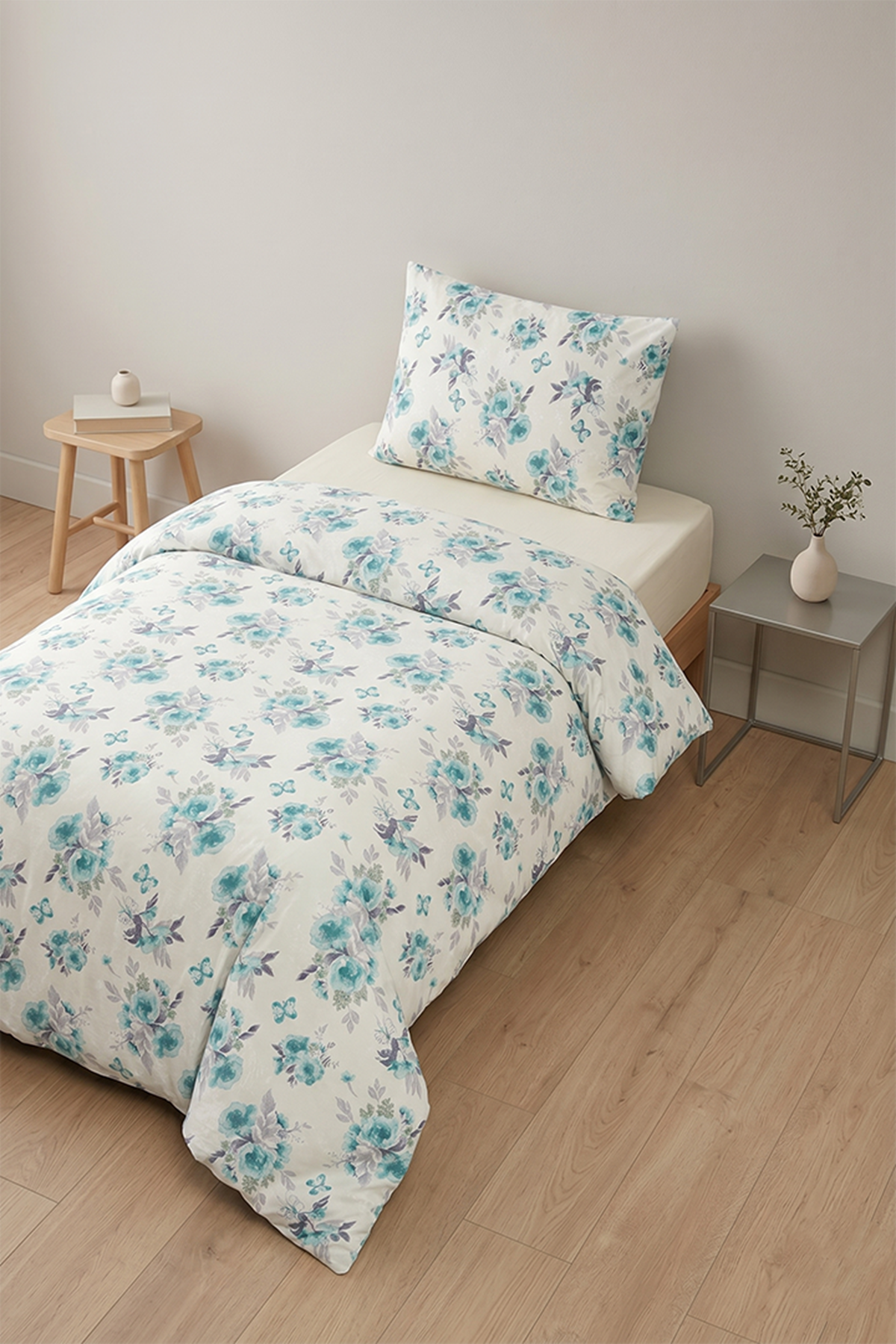 Arden %100 Pamuklu Tek Kişilik Lastikli (Fitted) Nevresim Takımı 160x220 cm