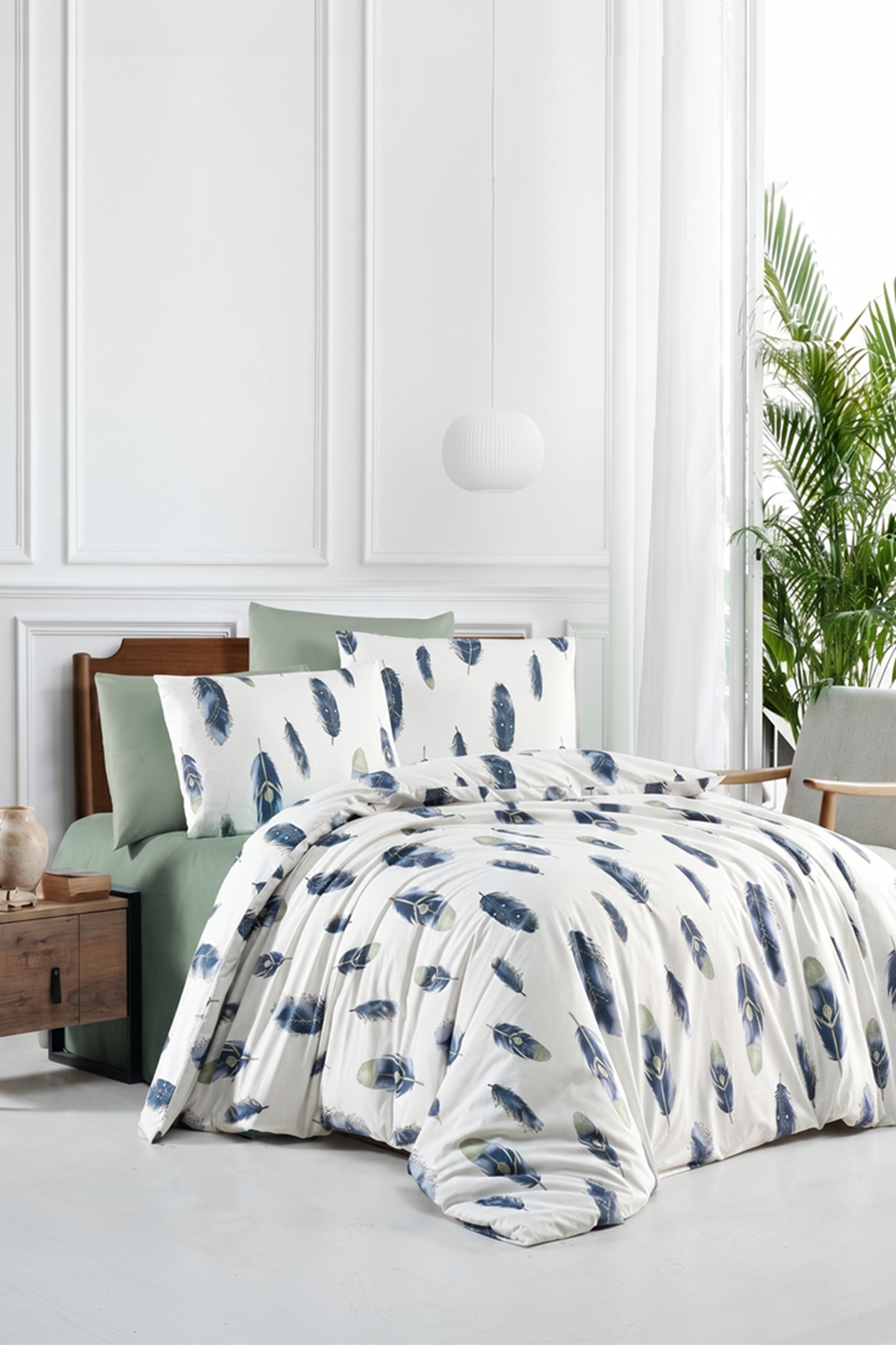 Serin %100 Pamuklu Tek Kişilik Lastikli (Fitted) Nevresim Takımı  160x220 cm