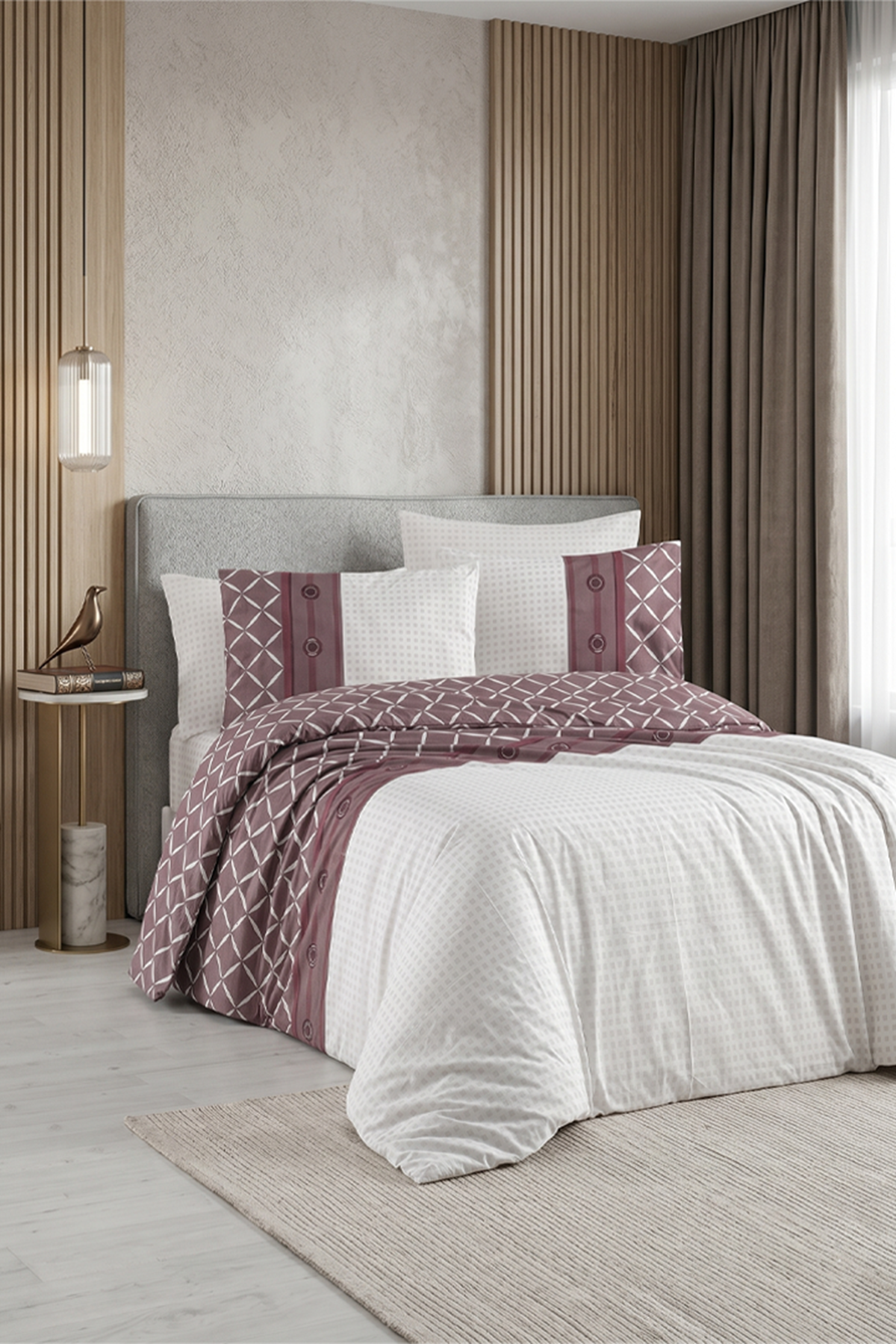 Yelda %100 Pamuklu Tek Kişilik Lastikli (Fitted) Nevresim Takımı 160x220 cm
