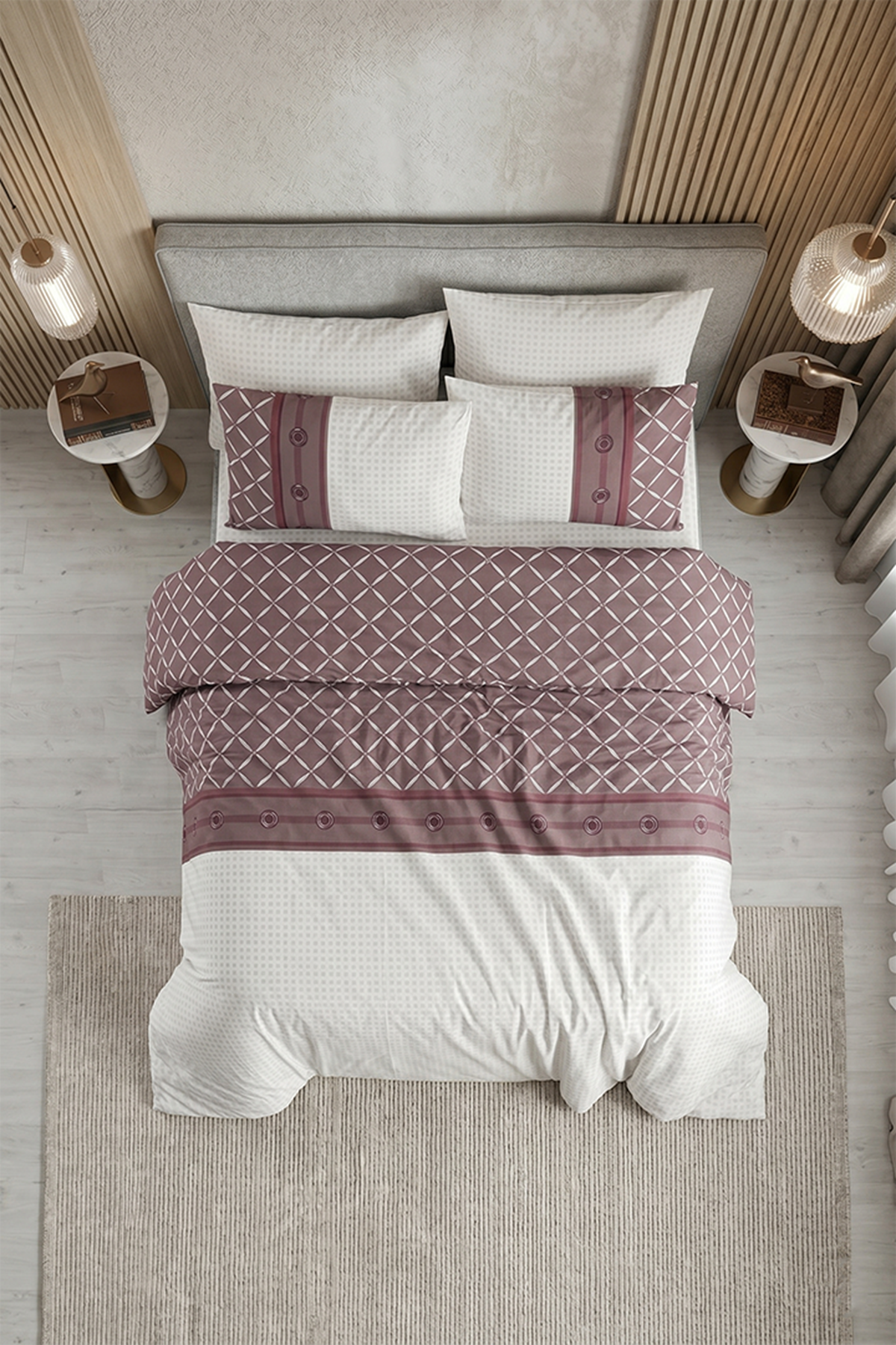 Yelda %100 Pamuklu Tek Kişilik Lastikli (Fitted) Nevresim Takımı 160x220 cm