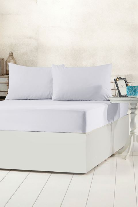 Aytunç Lisa Lastikli Fitted Beyaz Renk Çarşaf Seti