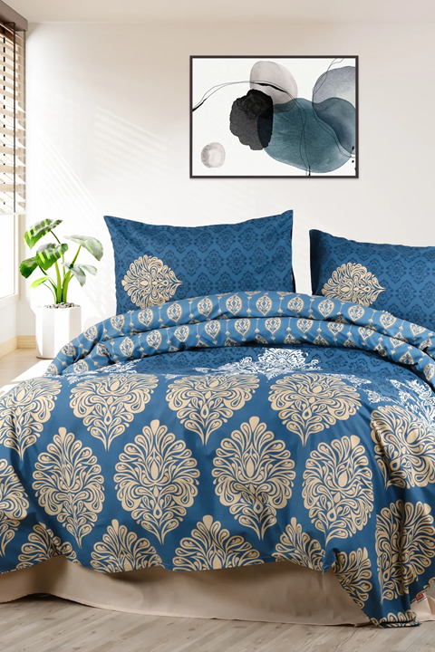 Aytunç Sultan %100 Pamuklu  (Çarşafsız) Tek Kişilik Nevresim Seti Lacivert 160x220 cm