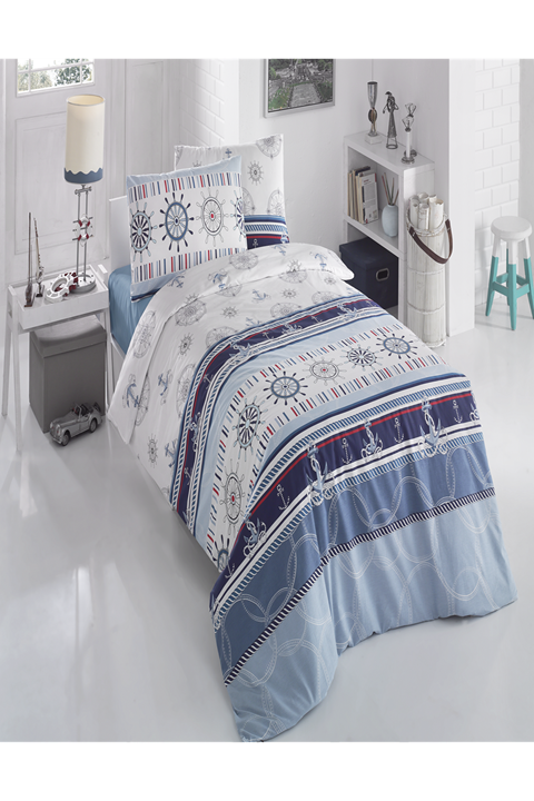 Marine %100 Pamuklu Tek Kişilik Nevresim Takımı  160x220 cm