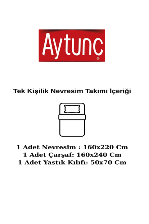 Aytunç Yağmur %100 Pamuklu Tek Kişilik Lastikli (Fitted) Nevresim Takımı 160x220 cm