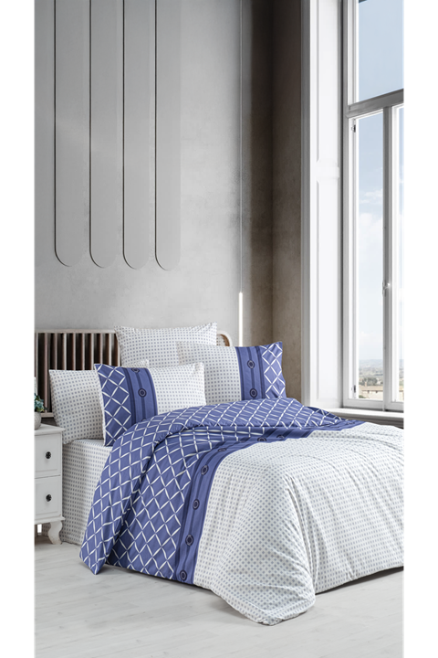 Lina %100 Pamuklu Çift Kişilik Lastikli (Fitted) Nevresim Takımı  200x220 cm