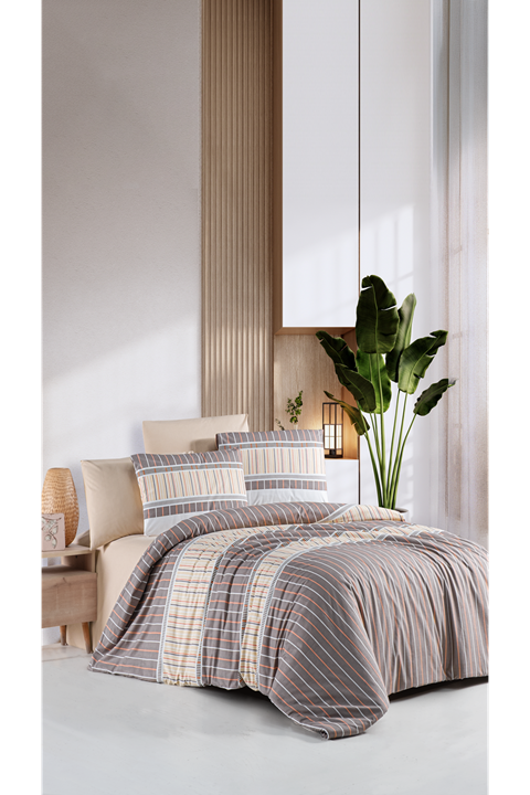 Nera %100 Pamuklu Tek Kişilik Lastikli (Fitted) Nevresim Takımı 160x220 cm