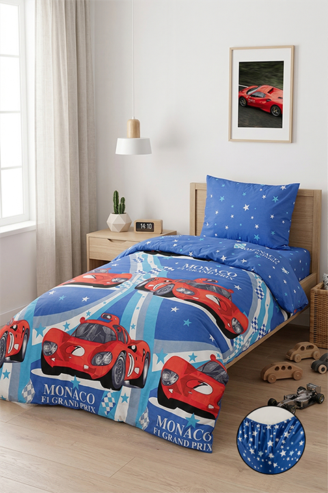 Monaco %100 Pamuklu Tek Kişilik Lastikli (Fitted) Nevresim Takımı 160x220 cm