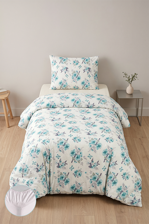 Arden %100 Pamuklu Tek Kişilik Lastikli (Fitted) Nevresim Takımı 160x220 cm