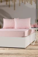 Tekstilla Rosa Lastikli Fitted Pembe Renk 2 adet Yastık Kılıflı Çarşaf Seti