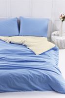 Aytunç Nefise %100 Pamuklu Çift Kişilik Mavi Renk DoubleFace Nevresim Seti 200x220 cm