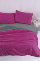 Aytunç Nefise %100 Pamuklu Tek Kişilik Mor Renk DoubleFace Nevresim Takımı 160x200 cm