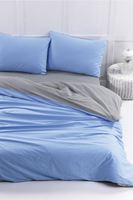 Aytunç Nefise %100 Pamuklu Tek Kişilik Koyu Mavi DoubleFace Nevresim Takımı 160x200 cm
