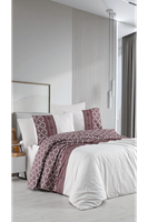 Yelda %100 Pamuklu Tek Kişilik Nevresim Takımı Kalpli Desen 160x220 cm