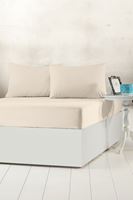 Aytunç Lisa Lastikli Fitted Krem Renk Çift Kişilik Yastıklı Çarşaf Seti