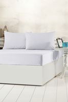 Aytunç Lisa Lastikli Fitted Beyaz Renk Çift Kişilik Yastıklı Çarşaf Seti