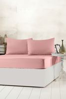 Aytunç Lisa Lastikli Fitted Pudra Renk Çift Kişilik Yastıklı Çarşaf Seti