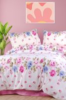 Aytunç Güllü %100 Pamuklu Tek Kişilik Lastikli (Fitted) Nevresim Takımı 160x220 cm