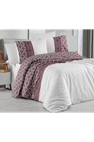Yelda %100 Pamuklu Tek Kişilik Lastikli (Fitted) Nevresim Takımı Kalpli Desen 160x220 cm