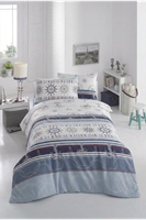 Marine %100 Pamuklu Tek Kişilik Lastikli (Fitted) Nevresim Takımı  160x220 cm