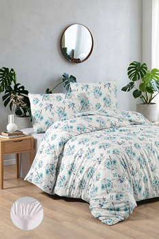 Arden %100 Pamuklu Çift Kişilik Lastikli (Fitted) Nevresim Takımı 200x220 cm